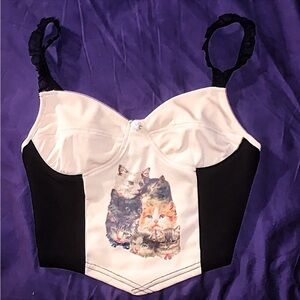 90’s Vintage Cat crop top